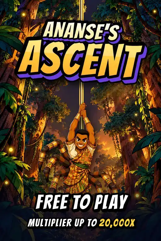 Ananse's Ascent: Ananse climbing a golden thread toward the sky