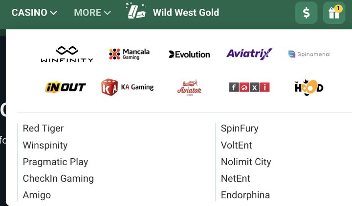 BetWinner Ghana casino game studios and software providers including Pragmatic Play, NetEnt and Nolimit City